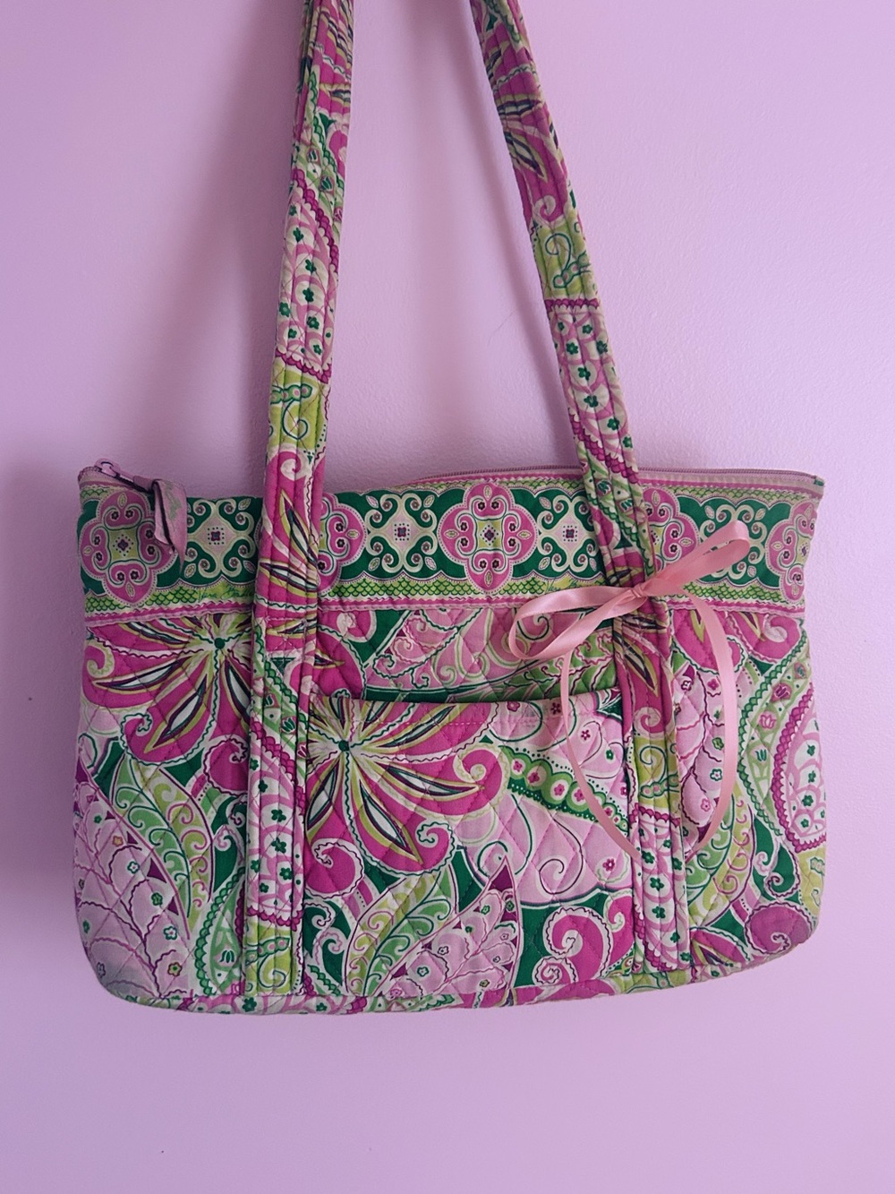 🩷Vera Bradley PINWHEEL PINK tote bag💚